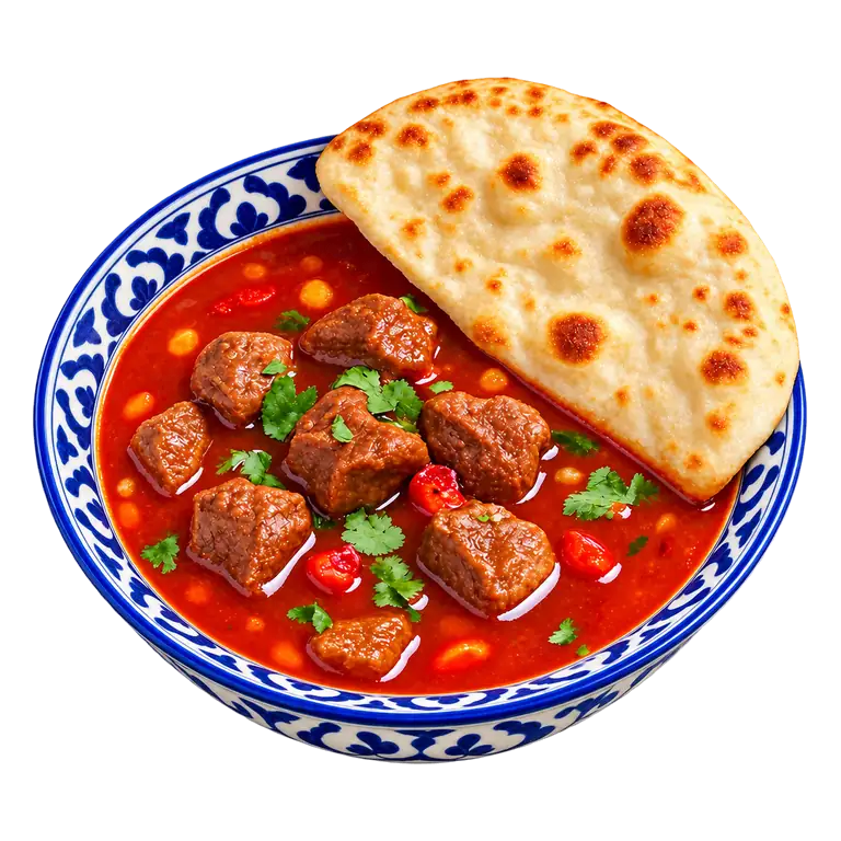 Spicy Beef Bylchon with Flatbread